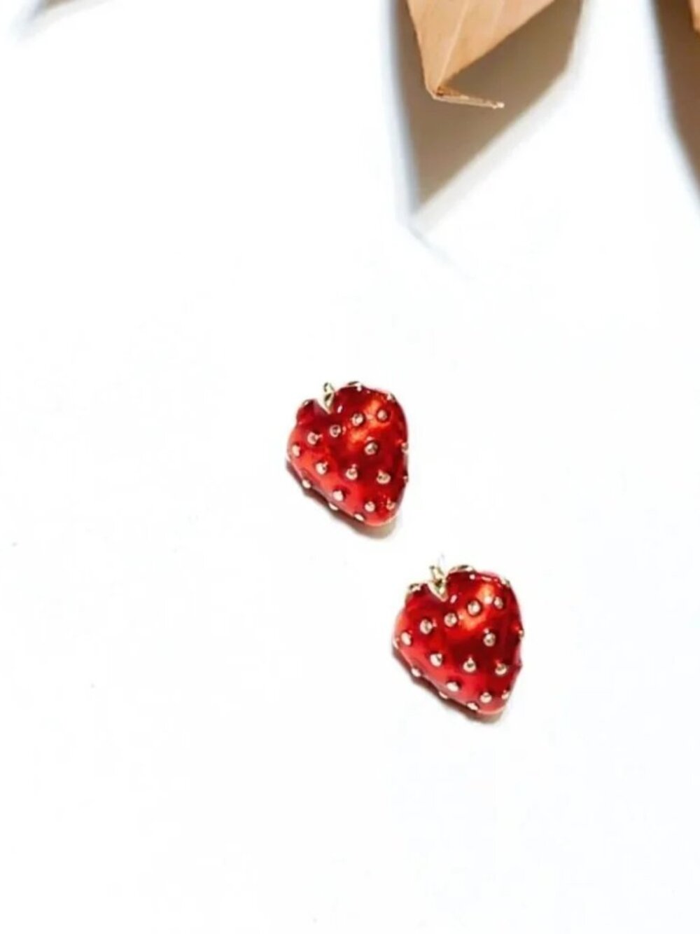 Strawberry studearrings 815 - Picture 3 of 5